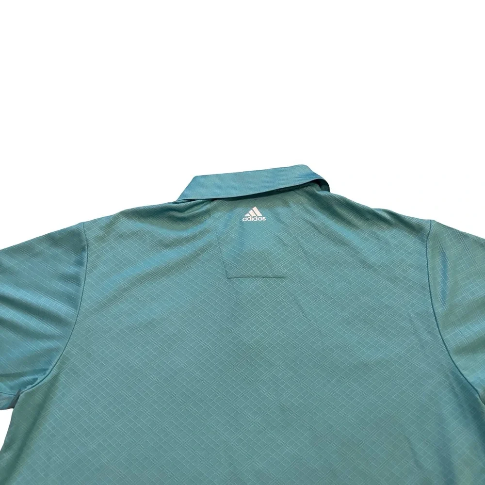 Adidas Mens ClimaCool Disney Golf Polo Shirt Teal Blue Diamond Grid Large D33778